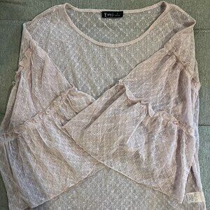 Very J Sheer Baby Pink Blouse